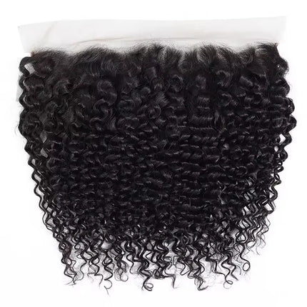 Kinky Curly 13X4 Lace Frontal Brazilian Virgin Human Hair Preplucked 4x4 Transparent Lace Closure Human Hair 150% Density