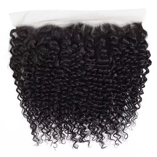 Kinky Curly 13X4 Lace Frontal Brazilian Virgin Human Hair Preplucked 4x4 Transparent Lace Closure Human Hair 150% Density