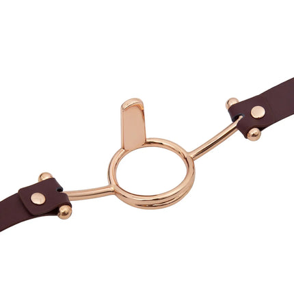 Leather Open Mouth Oral Gag Harness Ball Bite Metal Fetish Bondage Restraint Gold Rose Silver Sex Toy Slave Couple Game