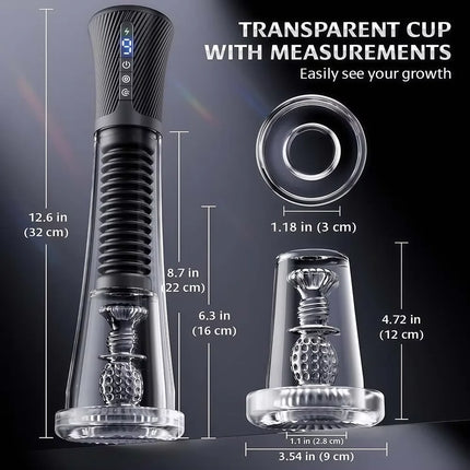 Electric Penis Pump Male Masturbators APP Control Automatic vacuum Suction with 2 Replaceable Sleeves 6 Penis Ring Adult Sex Toy