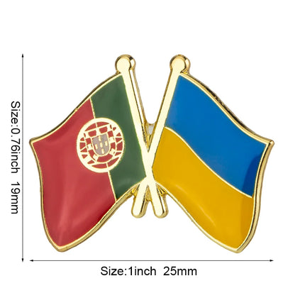Ukraine and Belarus Friendship Flag Badge Flag Brooch National Flag Lapel Pin International Travel Pins
