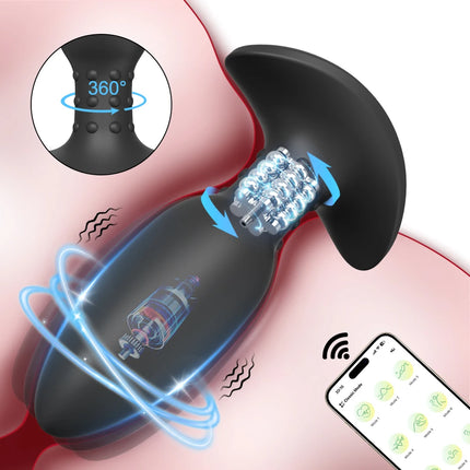 360° Rotation Vibrating Anal Plug Butt Plug Sex Toys for Men Women Wiggle Prostate Massager APP Anal Vibrator Sex Toy for Male