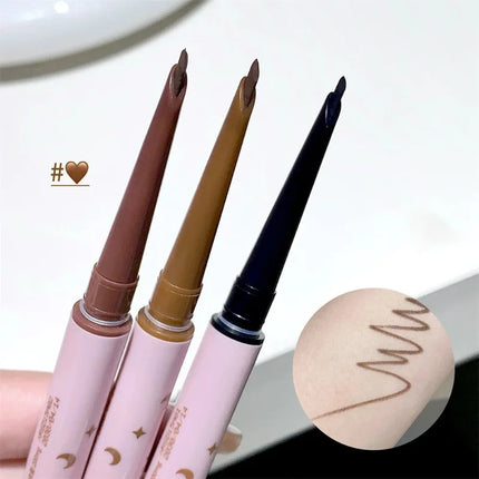 2 in 1 Punk Red Eyebrow Eyeliner GelPencil with Angled Brush Smudge-Proof Waterproof Smooth for Brow & Lying Silkworm Eye Makeup