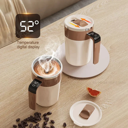 400ML Self Stirring Coffee Mug with Temperature Display Stainless Steel Mixer Rechargeable Automatic Stirring Cup with Lid