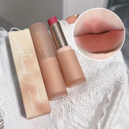 6-color Matte Velvet Mist Lipstick, Air Dimming Velvet Mist Lipstick Lift Long-lasting waterproof non-stick cup Soft Mist matte