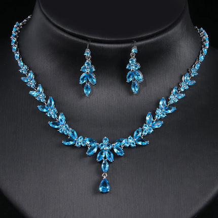 Emmaya Exquisite Jewelry Sets For Women Wedding Party Accessories Cubic Zircon Stud Earrings & Necklace Gift