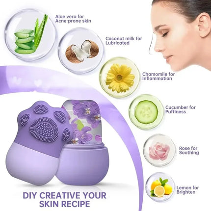 Silicone Ice Face Roller Facial Cube Roller Trays Beauty Lifting Massage Ball Contouring Treatment Skin Care Reduce Acne Tool