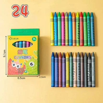 8/12/24Colors Wax Crayon Do not Dirty Hands Washable Crayons Drawing Painting Crayon Sticks Colored Wax Crayons Art Supply