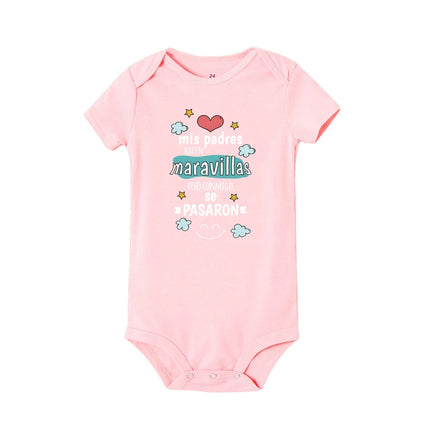 My Parents Do Wonders But They Went Too Far with Me Print Baby Romper Funny Newborn Bodysuit Infant Short Sleeve Outfit Jumpsuit
