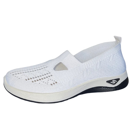 Women's shoes Solid Color Breathable Sneakers, casual sneaker women's summer sneakers, Low-top Knitted Casual Shoes Mom Shoes