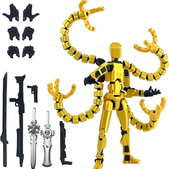 Assembly Completed T13 Action Figure 3D Printed Multi-Jointed Movable Titan 13 Lucky Dummy Nova Robot Action Figure Desktop
