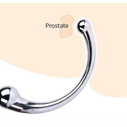 Double Ended Anal Hook Butt Plug Stainless Steel G Spot Wand Prostate Massage Stick Vagina Stimulator Sex Toys for Men Women 18+