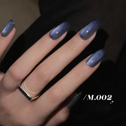 10ML 1-10PCS Hot Selling Blue Nails Glass Bead Whitening Deep Blue Magnet Cat Eye Nail Polish Gel French Tip Nails Nail Supplies