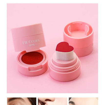 Heart-shaped cushion stamp blush for Vibrant Brightening Makeup Enhances Skin Tone Great Valentine's Present for Women and Girls