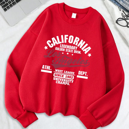 California Oakland Athletic Prints Sweatshirts Women Comfortable Hoodie Warm Crewneck Tops Winter Sporty Clothes