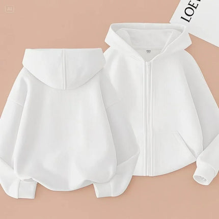 Kids Fashion Zipper Style Clothing Boys and Girls Hoodies Spring and Autumn Casual Sports Shirts 2-12-Year-Old Blue Pink Jacket