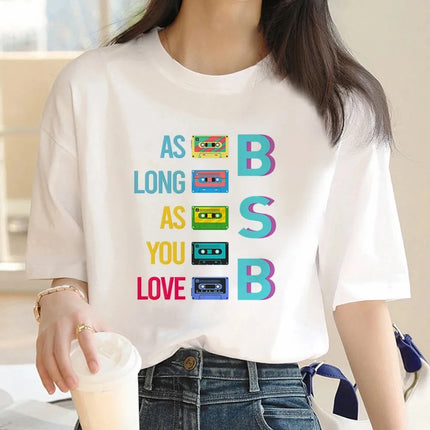 Backstreet Boys Classic Album Poster Graphic Print T-Shirt for Fans Men Women Crewneck Cotton New Fashion Oversized Casual Tops