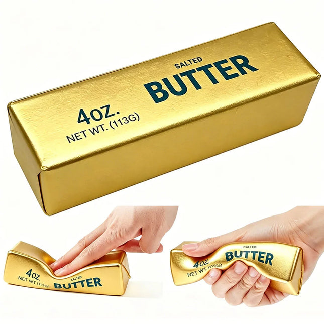 2026 Viral 13.5cm Golden Butter Squishy Fake Food Slow Rising Soft Squeeze Portable Desk Accessory Creative Gadget Novelty Gift
