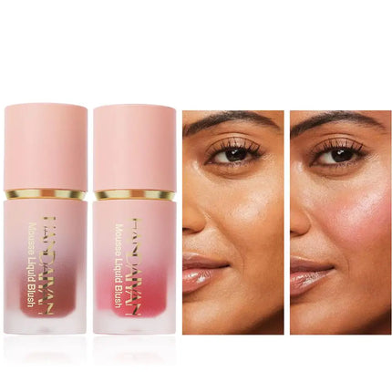 Matte Glitter Face Liquid Blusher Smooth Cheek Eye Mousse Blush Highlighter Stick Rouge Waterproof Contour Makeup