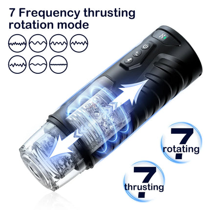 Automatic Male Masturbator Telescopic Rotation Masturbation with Suction Cup for Men Simulation Blowjob Piston Sex Toy for Men