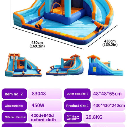 AMF Water Slide Bouncy Castle Inflatable Bounce House Water Play Castle Slide Trampoline Bobo Pool Castle with air pump blower
