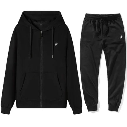 Men's Classic Hoodies and Sport Pants for Autumn and Winter, Suitable for Casual Fitness, Warmth and Casual Sportswear Sets in A