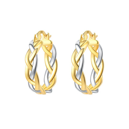 Original 2026 S925 Sterling Silver Zircon 18K Gold Lining Vintage Hoop Earrings for Women Birthday Party Wedding Gift Jewellery