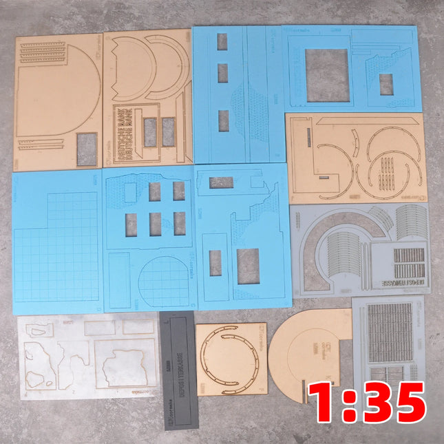 Assembly Architectural Miniature Building Architecture Ruined German Bank Urban Ruins House Diorama Scale Model Kit 1/35