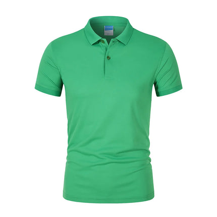 Men's POLO Shirt Solid Color Short Sleeved Top Spring Summer Team Workwear Customized Colors Choose From
