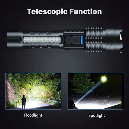 Powerful P50 Led Flashlights 2000LM Ultra Bright Tactical Light Emergency Spotlights Telescopic Zoom Light Builtin 18650 Battery