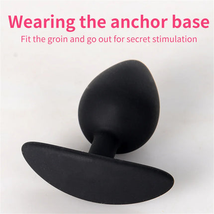 Butt Plug with Metal Ball Rolling Massage Silicone Vagina Anus Dilator Anal Bead Adult Product Sex Toys for Men Women Anal Plug