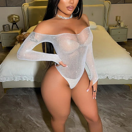 Hot Stamping Mesh Dress, European and American Beach Bikini Sexy Long Sleeved Hollow Multi-color Erotic Temptation Lingerie