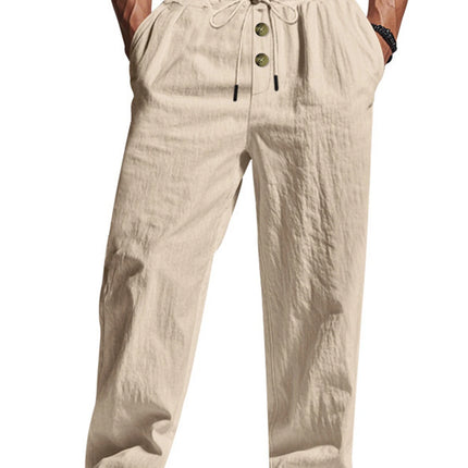 Men's Casual Trousers 2025 Spring/Summer New Man Large Size white Straight trousers Solid Beach black Fitness Pants S-XXXL