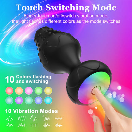 Remote Control Rotation Rose Butt Plug for Men Women Wiggle Anal Vibrator Gay Anal Plug LED Adult Sex Toys for Couples Supplies