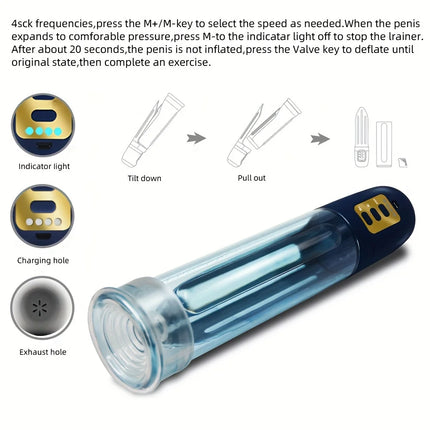 Penis Pump Male Blowjob Electric Sucking Trainer Big Dildo Erection Enlargement Extender Lasting Masturbator Sex Toys for Men 18
