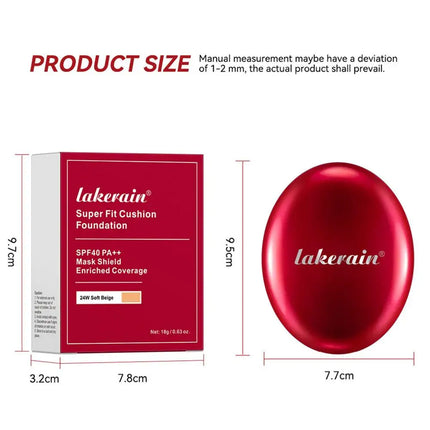 Lakerain Waterproof Air Cushion Foundation Sunscreen Protection Pore Minimizing Effect BB Cream Formula Oil-Control Makeup Base