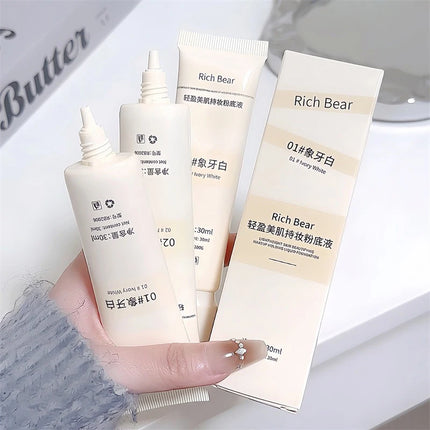 Moisturizing Liquid Foundation Ivory White Natural Color BB Cream Waterproof Lasting Base Concealer Lightweight NonSticky Makeup