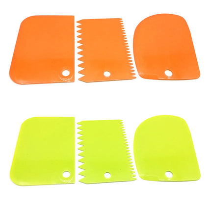 3Pcs Cream Scraper Suit DIY Kitchen  Straight Arc Tooth Shape Cream Bread Cutter Plastic Cake Pasty Scraper Baking Fondant Tools
