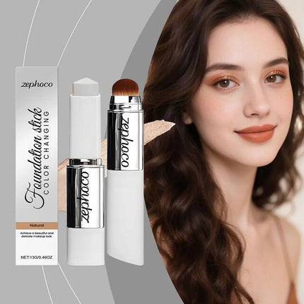 ZEPHOCO 2-in-1 Color Changing Foundation Stick Long Lasting Moisturizing Lightweight Foundation High Concealer Power Makeup