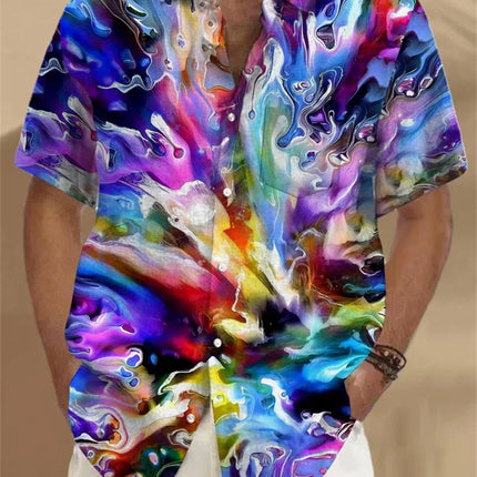 Hawaiian Surfing Men's Shirt 3D Printed Casual Fashion Short Sleeve Shirt Collar Button Top Super Large Clothing