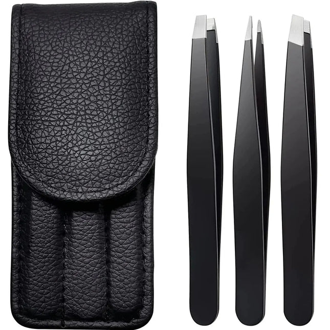 Tweezers Set 3-4pcs Premium Stainless Steel Eyebrow Precision Sharp Tip Tweezers for Body Ingrown and Facial Hair Removal