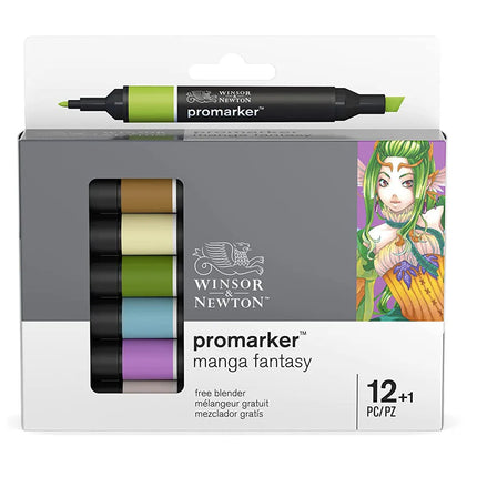 WINSOR&NEWTON Professional Promarker Pen 6/12 Colors Double-side(round toe and oblique) Drawing Design Marker Pen