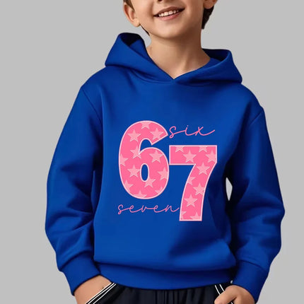 Funny Meme Pullovers Children's Fashion Cute Sweatshirts for Boys Girls Six Seven 67 Brainrot Print Y2k Hoodies Kids Clothes