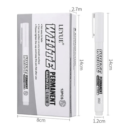 New 1/2/3PCS Waterproof Metal Marker Permanent White Paint Pen Washing Art Painting Graffiti Pens Fabric Wood Leather Marker1MM