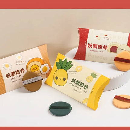 Yaozhi 3pcs Cosmetic Makeup Puff I'm Pineapple Pie Air Cushion Soft Blender Sponge Dry Wet Foundation Smooth Powder Makeup Tool