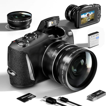 NBD 4K Digital Camera Ultra 48MP Camera Vlogging Camera with Wide Angle Lens 16X Digital Zoom 3.0 Inch Screen Camera