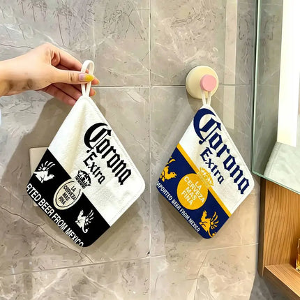 C-Corona E-Extra Beer Polyester Cotton Daily Towel, Hanging Kitchen Hand Wiping Cloth, Durable For Whole House Use