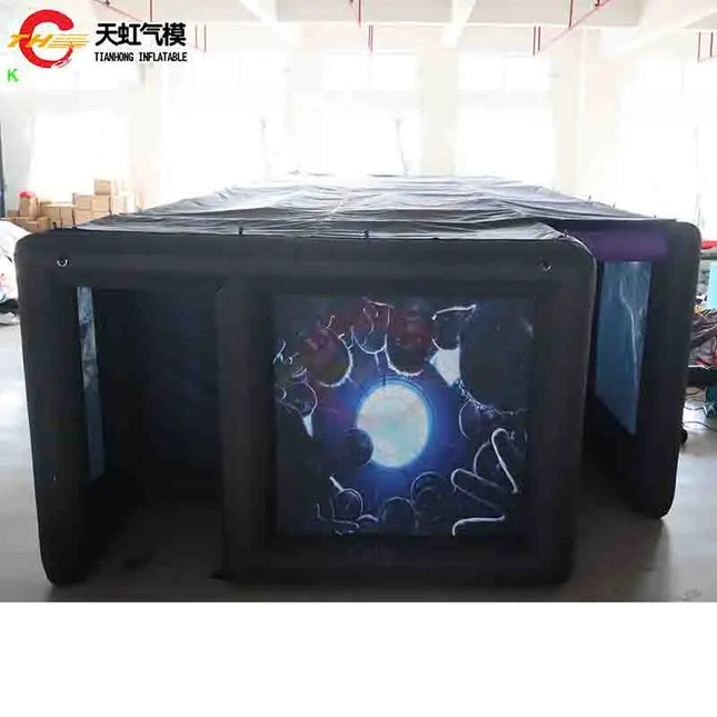 9x4m T Shaped Inflatable Maze Zombie Themed Halloween Haunted House Sport Game