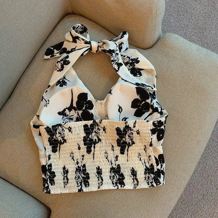 Women Sweet Elastic Camis Underwear Padded Bra Spaghetti Cute Crop Tops Print Tank Tops For Women Summer 2026