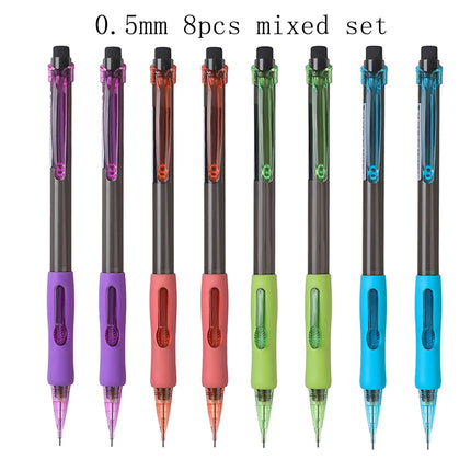 8Pcs/Set 0.5/0.7/0.9mm Plastic Mechanical Pencil Smooth Writing Drawing Automatic Pencil Office School Stationery Supplies
